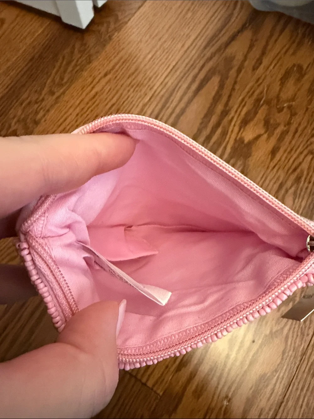 Pink Beaded Swan Zip Pouch
